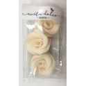 Aneta Dolce - Zuckerblumen cremefarben Rose, 3 cm, 3 pièces