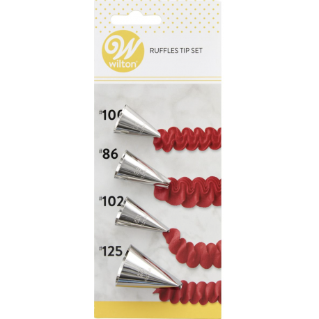 Wilton - Set de douille fronces (ruffles), 4 pièces