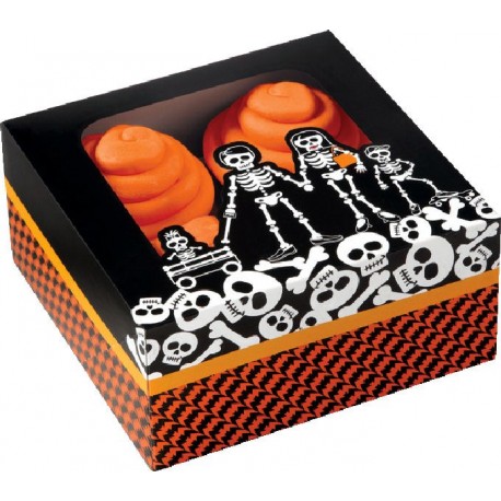 Wilton - Halloween Skeleton Family cupcake boxes, 3 pieces