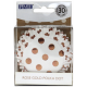 Cupcake Förmchen Rosagold Punkte auf weiss, 30 Stück