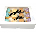 Cupcake Schachtel Weiss, für 12 Stück mit Einleger