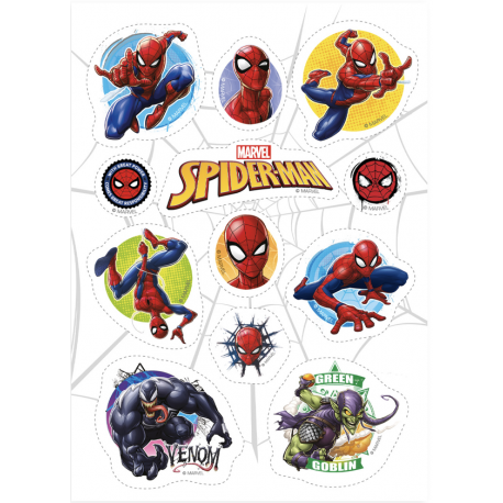 Dekora - Edible stickers Spiderman, 12 pieces