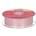 Funcakes - Light pink double satin ribbon, 25 mm width, 20 m. long