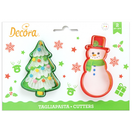 Decora - Cookie Cutter Christmas Tree & snowman, 2 pieces