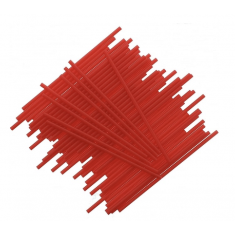 Bâtonnets en plastique rouge, 15 cm, 25 pièces