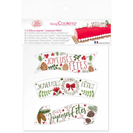 Scrapcooking - Fröhliche Feiertage essbare Waffeltortenaufleger