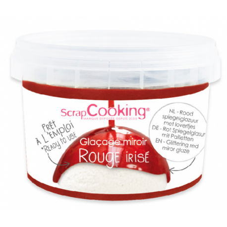Scrapcooking - Iridiscent red ready to use mirror glaze mix, 300g