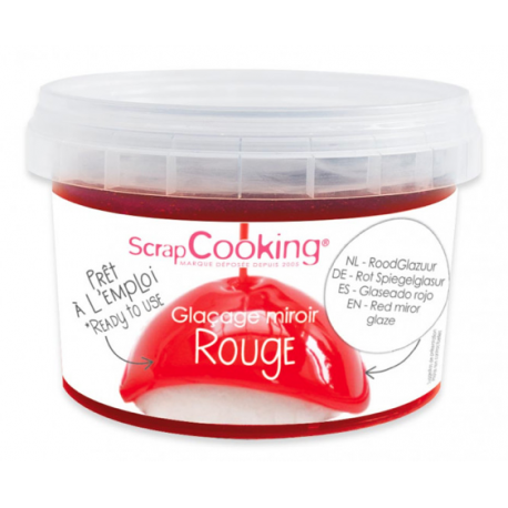 Scrapcooking - Glaçage miroir prêt à l'emploi rouge, 300g