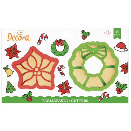Decora - Ausstechform Weihnachtsstern & Kranz, 2 Stck