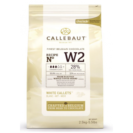 PRO - Callebaut - Schokoladen Drops, Weiss-Schokolade, 2.5 kg