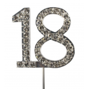 Cake Star - Chiffre 18 avec brillants, 45 mm de haut