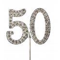 Cake Star - Number 50 "diamante", 45 mm high