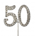 Cake Star - Chiffre 50 avec brillants, 45 mm de haut
