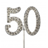 Cake Star - Chiffre 50 avec brillants, 45 mm de haut