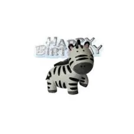 AH - Decoration Zebra + Happy Birthday