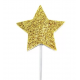 AH - Decorative picks gold glitter Star, 12 pieces
