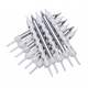 Candles silver/stars on white, 12 pieces