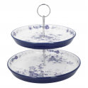 London Pottery Blue Rose Two-Tier Cake Stand, Ceramic