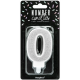 Candle silver sparkle number 0