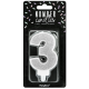 Candle silver sparkle number 3