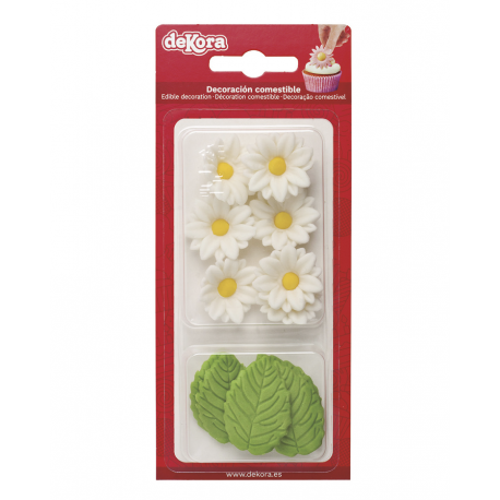 Dekora -  Sugar decoration,  daisies & leaves