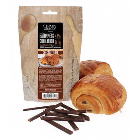 Patisdécor - Bâtonnets chocolat pour viennoiserie, 200 g