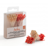 Decora - White pearl and orange pistils, 288 pieces