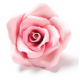 Decora Décoration en sucre grandes roses roses, 6 pièces, env. 4 cm