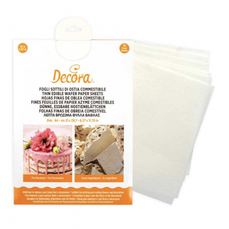 Decora - Rectangle Wafer Paper, A4, 10 pieces