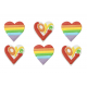 Decora Sugar decoration rainbow hearts, 6 pieces