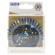 Cupcake Backförmchen schwarz mit goldene Flecken, 30 Stück