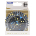 Cupcake Cups black & gold flecks, 30 pieces