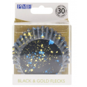 Cupcake Cups black & gold flecks, 30 pieces