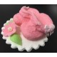 Aneta Dolce - Déco sucre chaussons bébé rose avec fleur, env. 11 cm