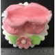 Aneta Dolce - Sugar decoration baby booties pink with flower, approx. 11 cm