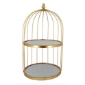Patisdécor - présentoir à 2 étages cage à oiseaux doré