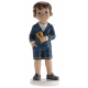 Figurine communion garçon cheveux bruns calice, 16 cm