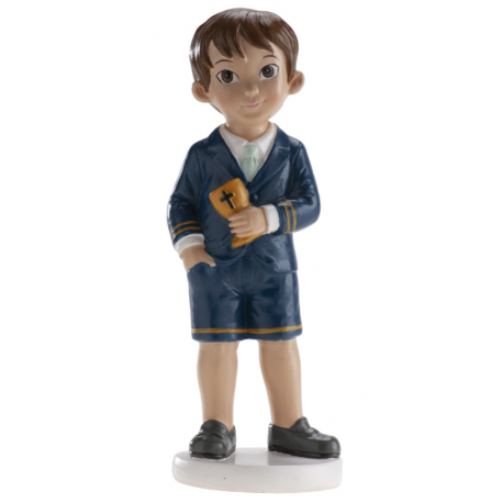 Communion topper brunette boy chalice, 16 cm