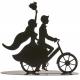 Dekora - Wedding topper silhouette figurine, couple on bicycle