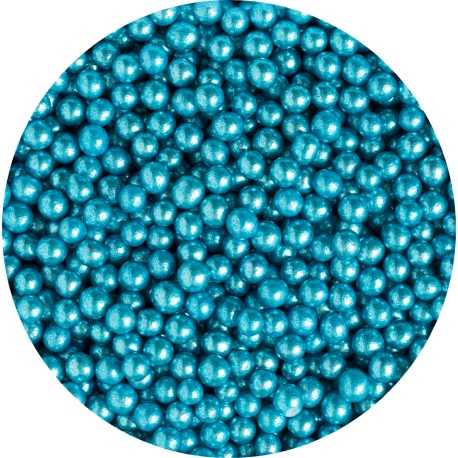 Decora perles en sucre bleu métallisé, 5 mm, 100 g