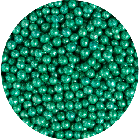 Decora Edible Pearls metallic green 5 mm, 100 g