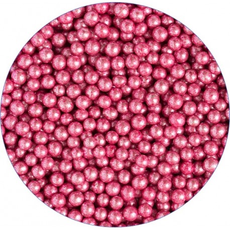 Decora Essbare Perlen metallisch rosa, 5 mm, 100 g