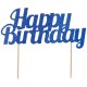 AH - Topper Happy Birthday bleu glitter