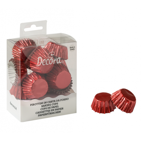 Caissettes taille micro rouge métallisé, 180 pièces