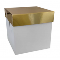 Boîte à gâteau blanc & or, 20 x 20 x 20 cm