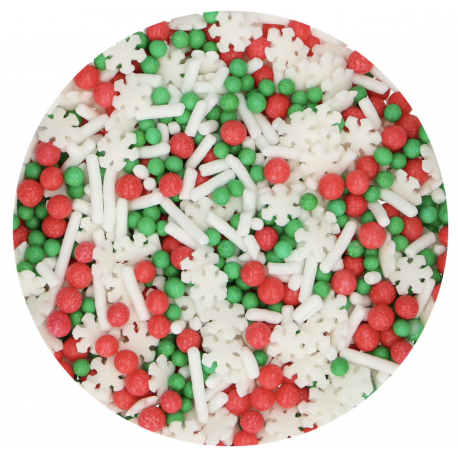 FunCakes - Confetti de sucre mix couleurs de Noël, 180 g