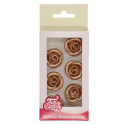 Funcakes - Décorations en massepain Roses Bronze doré, 6 pièces