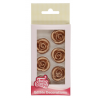 Funcakes - Marzipan Dekorationen Rosen Bronze Gold, 6 Stück