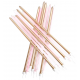 Tall candles baby pink & gold, 16 pieces