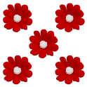 Aneta Dolce -  Fleur de sucre Adonis rouge bordeau, 4 cm, 5 pièces